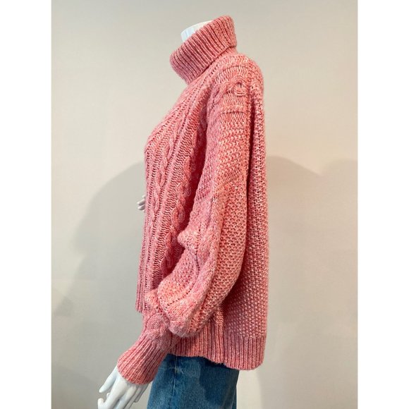 J.CREW COLLECTION PINK MARLED CABLE KNIT SWEATER - Picture 5 of 6
